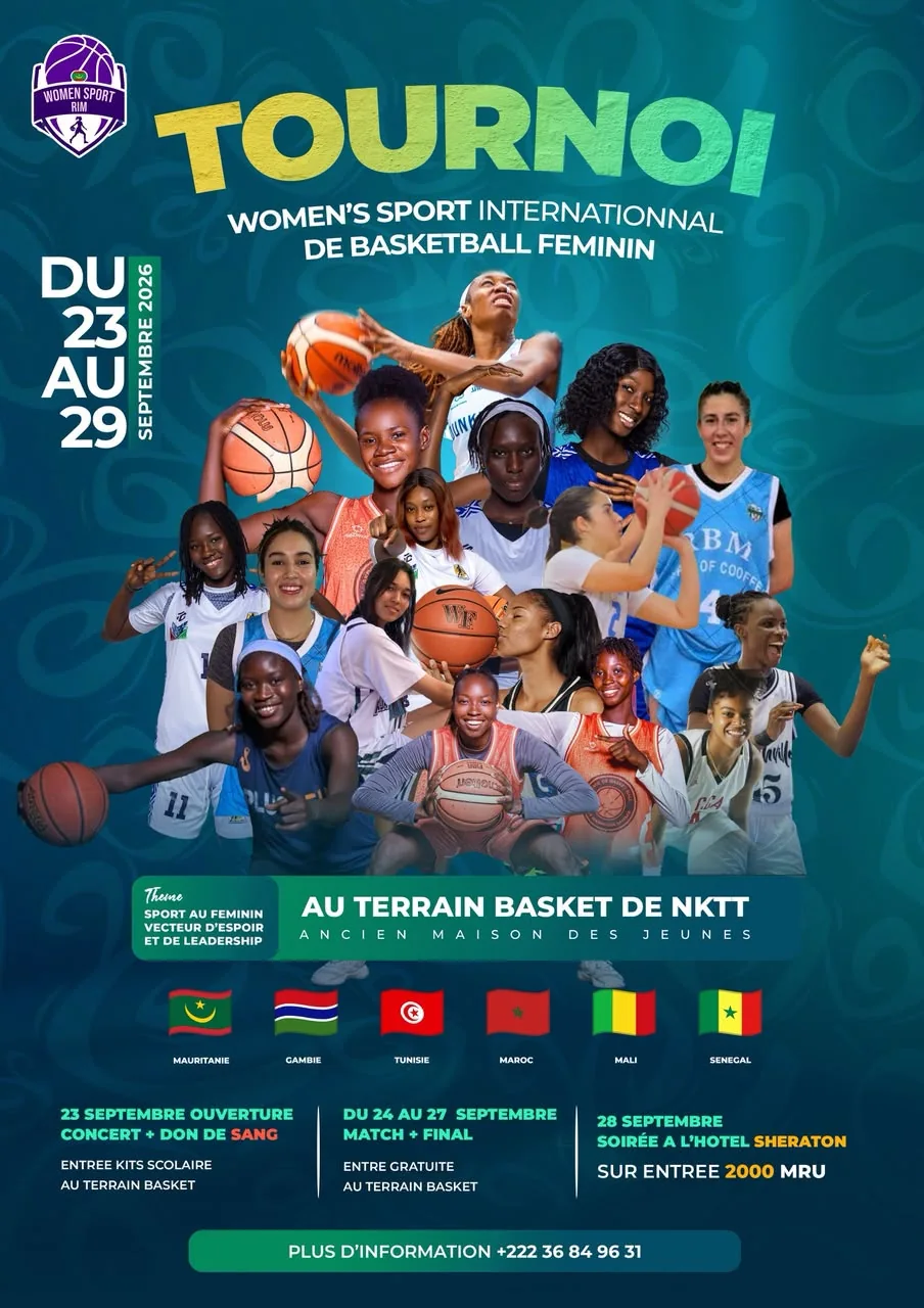 Affiche du Tournoi Women's Sport International de basketball feminin, Nouakchott, 23 au 29 septembre 2026